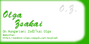 olga zsakai business card